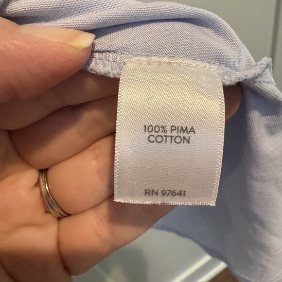 Pure Jill Tunic Top 2X Sky Blue Scoop Neck Elliptical Tee Pima Cotton Capsule - Picture 10 of 12